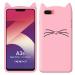 Indiacase Oppo A3s Pink Slim Silicone, Rubber Cat Design, Wireless Charging Compatible Cases & Covers, Display Size-12 mm, 14 x 7 x 5 mm