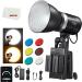 Godox ML30Bi Bi-Color 40W LED Video Light, 2800K-5600K Color Temperature with Reflector, CRI 96, TLCI 97, 7FX Effects, Slient Mode, with 2X NP970 Lithium Battery, APP Wireless Control (ML30Bi)