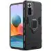 RUPELIK Redmi Note 10 Pro Max Black Plastic Kick Stand Metal Ring Holder Back Case Cover|FLIP CPOVER| MOBILE COVER| BACK COVER| MOBILE CASE| FLIP COVE