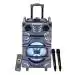 Intex T-300 TUFB (Dual) Super Powerful 60W Sounds Output Portable Bluetooth Multimedia Trolley Speaker with Recording Feature, Wireless Dual MIC, Decoration Dancing Woofer Light (Black)