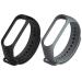 Estrenar Mi Band 3 Strap - Mi Band 4 Strap Original Soft Silicone Adjustable Replacement Wristband Straps, Belt, Bands for Xiaomi M3 & M4 Fitness Band (Dark Grey, Black - Pack of-2)