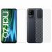 Kite Digital Realme Narzo 50i Back Screen Protective Film Carbon Fiber Skin Transparent Sticker + Transparent Tempered Glass Screen Protector with Full Screen Coverage [Except Edges]
