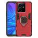 SROCK Back Case Cover for Vivo Y22, Y22s, Y35 Tough Armor Bumper Back Case Cover|Ring Holder & Kickstand in-Built|360 Degree D5 Protection Case Cover for Vivo Y22, Y22s, Y35-Red