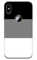 MobiEra Apple iPhone X Logo Cut Multicolor Pastel Black and Grey Design Plastic Hard Case Cover
