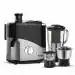 Maharaja Whiteline Plastic Odacio Plus 550 Watts Juicer Mixer Grinder With 3 Versatile Jars | Food Grade Safe (Black & Silver)