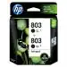 HP 803 Black Ink Cartridge Twin 2-Pack