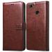 Casotec Premium Leather Kickstand Wallet Flip Case Cover with Magnetic Closure for Karbonn Titanium Jumbo 2 - Brown