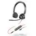 Poly by Plantronics Black Blackwire 3325 Wired Stereo Headset With Boom Mic 3.5 mm