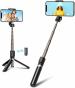 HOLD UP Selfie Stick, Extendable with Wireless Remote & Tripod Stand, Portable, Lightweight (Black)