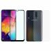 Kite Digital Samsung A50 Back Screen Protective Film Carbon Fiber Skin Transparent Screen Guard Sticker + 5D/6D/11D/21D (Black) Premium Tempered Glass Screen Protector