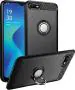 Unistuff Back Case Cover for Oppo A1K with Magnetic Kickstand | Premium Matte Finish | Camera Bump Protection | Rubberized Ring Cover - Night Black, 76363