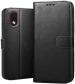 Clickaway Black Faux Leather Back Case Cover For Samsung Galaxy M01 Core