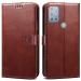 RUPELIK Motorola/ Moto G20 Vintage Leather flip Case Cover| Inside TPU with Card Pockets Wallet Stand Magnetic Closure 360 Degree Complete Protection Vintage Flip Cover for Motorola/ Moto G20 - Brown