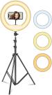 Webilla 12 Inch Portable Led Ring Light With Tripod 3 Color Modes Dimmable Lighting