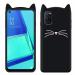 Indiacase Oppo A52 Black Slim Silicone, Rubber Cat Design, Wireless Charging Compatible Cases & Covers, Display Size-12 mm, 14 x 7 x 5 mm