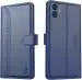 AIBEX Flip Cover for Samsung Galaxy A04 / M04 / F04 /A04e|Vegan |PU Leather |Foldable Stand & Pocket (Blue, Dual Protection, Pack of: 1)