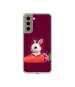 Casotec Bunny With Carrot Design Printed Silicon Soft TPU Back Case Cover for Samsung Galaxy S21 FE 5G