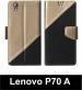 Sbms Lenovo P70 A Black Artificial Leather Shock Proof Flip Cover