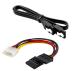 AdzMozi SATA III Sata 3 Data Cable with Locking Latch and 4 Pin Molex to Dual SATA Power Y Cable Combo for Internal Hard Disk Drive, HDD, SSD and DVD Writer - Pack of 2