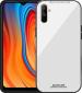 Zybux Realme C3 White Glass and Silicon Mobile Back Cover
