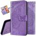 ClickCase Butterfly Embossing Series Faux Leather Magnetic Card Holder Wallet Kickstand Case Flip Cover For vivo V27 Pro 5G (Lavender)