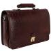RICHSIGN Brown Leather Unisex Laptop Briefcase