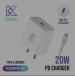 KIXN PD> 20 Watts Type C output Charger With C TO L Cable