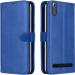 Frazil Leather Magnetic Vintage Flip Wallet Case Cover for Lenovo A6000 (Blue)