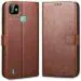 AmericHome Infinix Smart HD 2021, Model X612B Light Brown Artificial Leather, Rubber, Cloth Grip Case Flip Cover