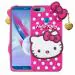 Clickaway Hello Kitty Case for Huawei Honor 9N 3D Soft Cute Cover for Girls/Women Silicone Rubber Back Cover With Pendant-Baby Pink/Pink