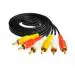 Upix Premium 3RCA Male to 3RCA Male Audio Video Cable 1.3 Meters Compatible for TV, LCD, LED, DTH, DVD, VCR