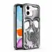 Sunny Fashion iPhone 12 / 12 Pro Premium Shockproof Skull Case Cover - Silver