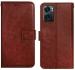AmericHome Realme Narzo 50 5G Brown Rubber, Cloth, Artificial Leather Mobile Back Cover
