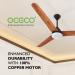 OCECO Fansio Light Golden Oak Wood 1200 MM 3 Blade With 9W LED underlight Energy Saving Bldc Ceiling Fan, Brown