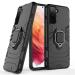 TRIFTY Black Plastic Heavy Duty Shockproof Armor Kickstand Back Case Cover with Ring Holder for Samsung Galaxy S21|MOBILE COVER|COVER|BACK COVER|MOBILE CASE|FLIP COVER