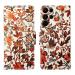 A D Enterprises Orange Pattern Flip Cover for Samsung S22 Ultra | Magnetic Case | Shock Absorbent | Flip Cover Samsung S22 Ultra