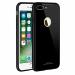 ERIT iPhone 7 Plus Black Polycarbonate Shock-Absorbent Glass Back Case Cover