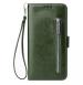 Trounce Zipper Series Faux Leather Green Wallet Flip Case Mobile Cover For Google Pixel 4A