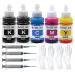 ANG Refill kit Combo Pack Inkjet Cartridge Ink Refill Cartridge Printers - 100ml Per Bottle (Cyan, Magenta, Yellow, Black, Black) with Syringe & Gloves