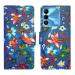 A D Enterprises Blue Pattern Flip Cover for Tecno Spark 9 | Magnetic Case | Shock Absorbent | Flip Cover Tecno Spark 9