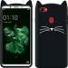 UNILORD Oppo F5 Black Rubber Screen Protector 3D Cat Kitty Girls Back Case Cover