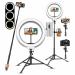 OSHEE STORE Ring Light with Tripod Stand - New 10 Inches Big LED Ring Light with Video Shoot/Makeup Shoot/Studio Shoots/Instagram Video Shoot. Many More, white, standard 