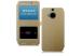 Heartly Htc One M9 Plus M9 Plus Faux Leather Gold Back Case Cover