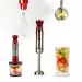 SMARTSOLARA Stainless Steel Electric Hand Blender with Whisk, Mixing Jar Chopper 600W, Red