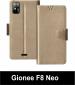Sbms Gionee F8 Neo Gold Artificial Leather Shock Proof Flip Cover