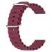 JOBINKA (Ocean 19mm Silicone Wine Red) Soft Silicon Ocean Metal Lock 19MM Watch Strap Band Compatible for Noise Colorfit Pro 2/oxy, Noise Colorfit Pluse / Boat Storm Smart Watch Strap 19mm Silicone Watch Strap (Wine Red)