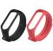 Estrenar Mi Band 3 Strap - Mi Band 4 Strap Original Soft Silicone Adjustable Replacement Wristband Straps, Belt, Bands for Xiaomi M3 & M4 Fitness Band (Red, Black - Pack of-2)