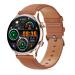 Gizmore GizFit GLOW AMOLED with 3.4 Cm | ALWAYS-ON | 550 NITS Brightness | BT Calling Smartwatch (Brown Strap, Regular)