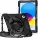Rugged 3 Layer Armor case Cover for Apple iPad 10th Generation 10.9 inch 2022. with Hand Grip, Pencil Holder and Rotating Kickstand