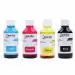 Needle High Yield 4 x 100ml Cartridge Inkjet Ink Refill (N-CART-CMYK-100) Compatible with HP and Canon Cartridge Inkjet Printers (CMYK set)